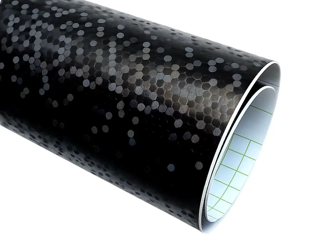 Autocolant negru Carbon Honeycomb - folie personalizare mobilier și gadgeturi, 75×250 cm