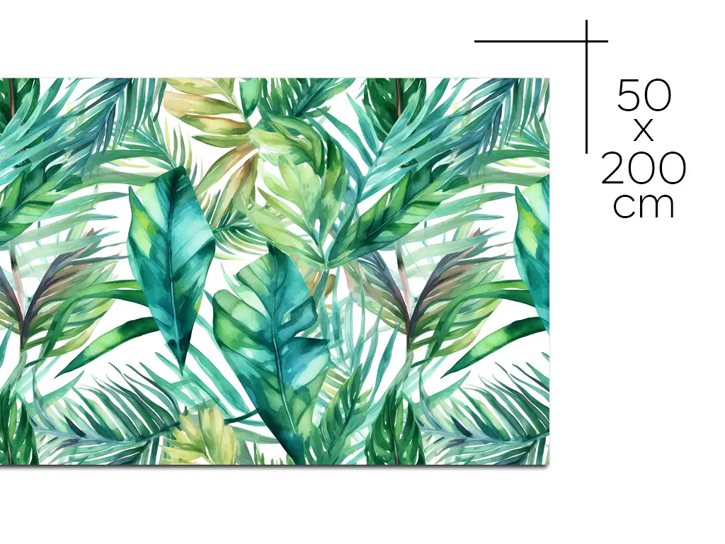 Autocolant pentru mobilă cu model frunze tropicale, Folina, rolă de 50x200 cm