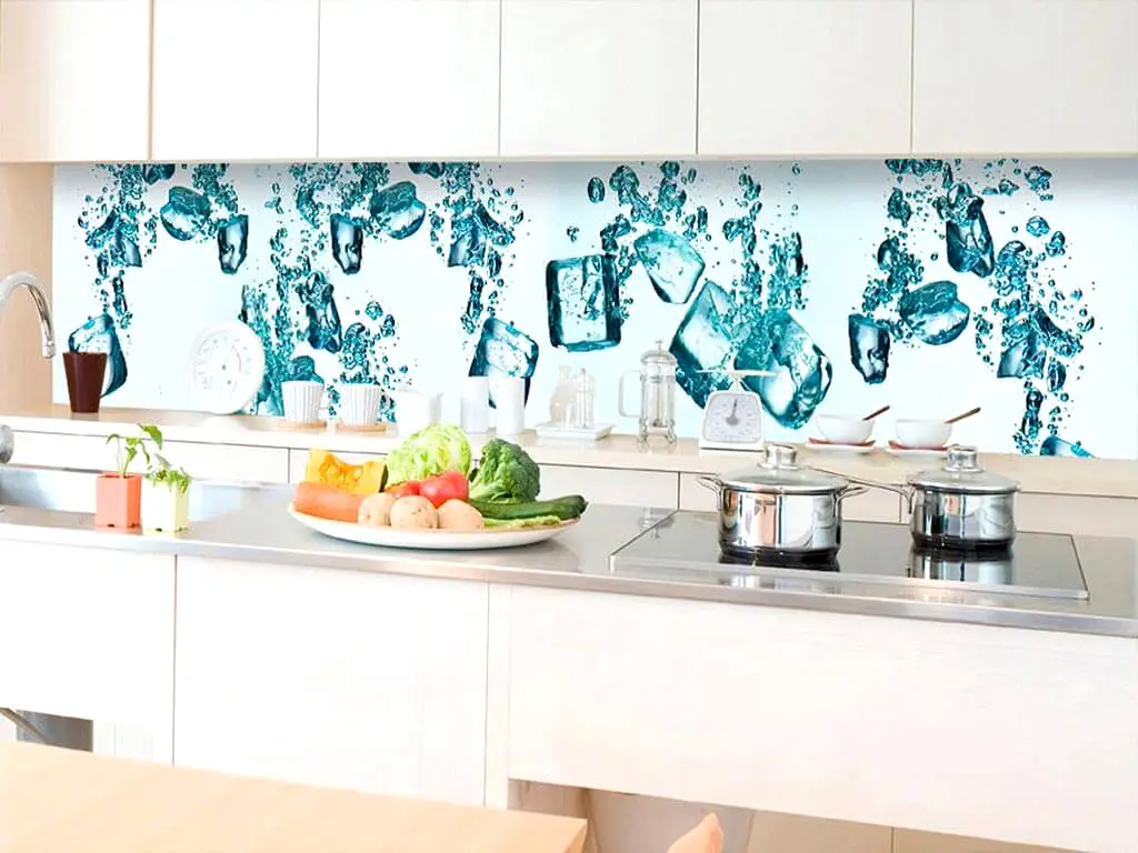 Autocolant perete backsplash, Dimex, model Cuburi gheaţă, rezistent la apă şi căldură, rolă de 60x350 cm