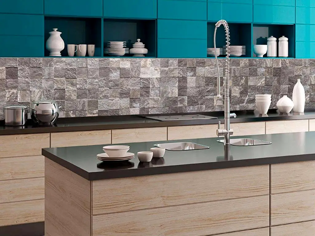 Autocolant perete backsplash, Dimex Tiles Wall, model piatră gri, rezistent la apă şi căldură, rolă de 60x350 cm