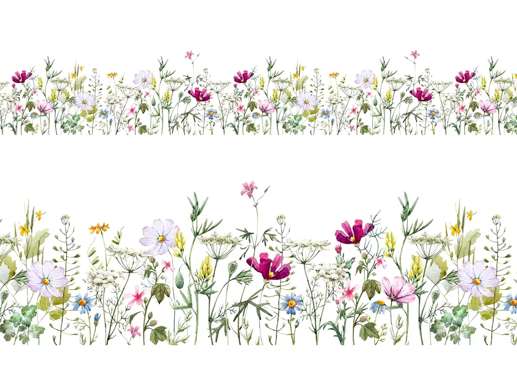 Autocolant perete bucătărie, Dimex, alb cu model floral multicolor, rezistent la apă şi căldură, rolă de 60x350 cm