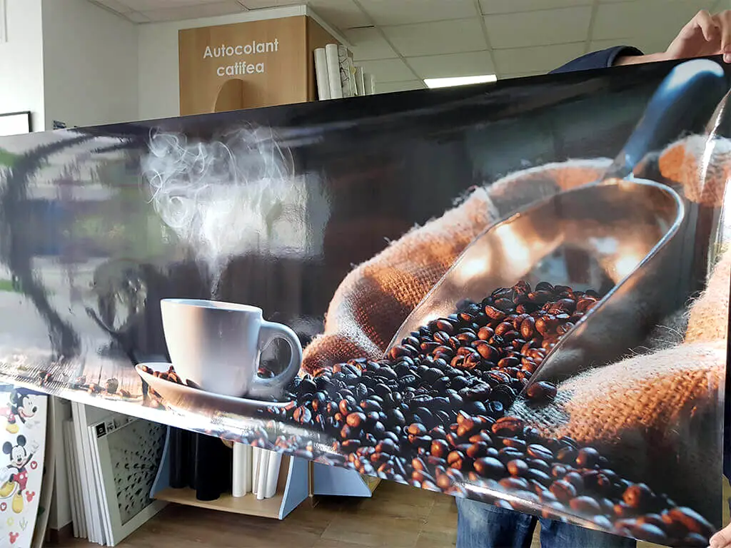 Autocolant perete bucătărie, Folina, model cafea, în nuanţe de maro, rolă de 80x250 cm