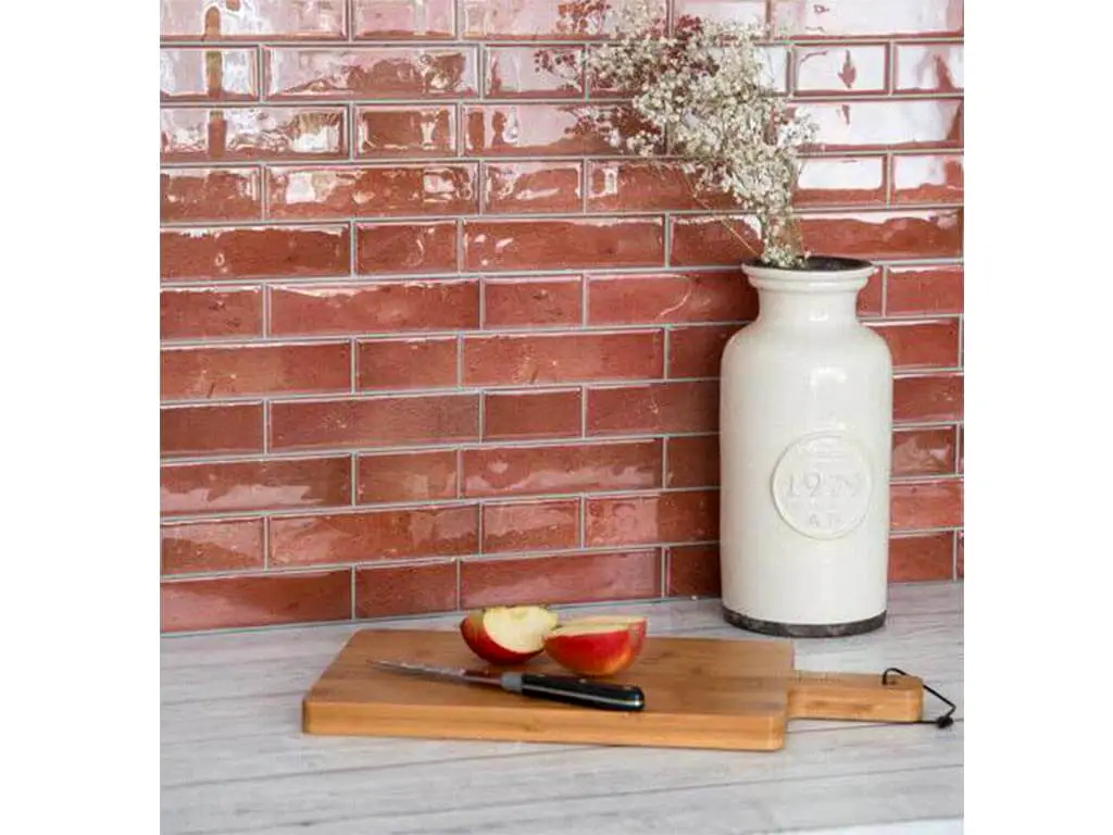 Faianţă autoadezivă 3D Smart Tiles, Folina, cărămidă maro - set 10 bucăţi