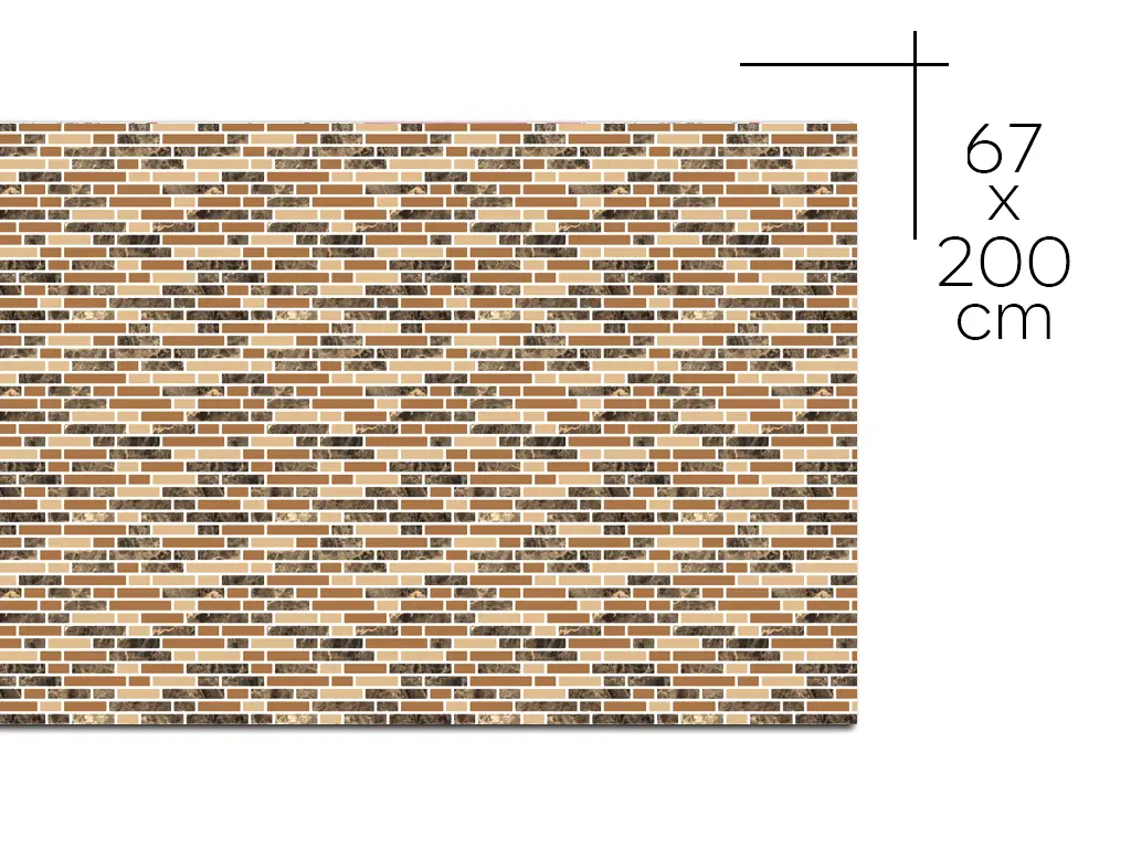 Autocolant perete baie și bucatărie, imitaţie mozaic bej și maro, rezistent la apă şi căldură, rolă de 67x200 cm