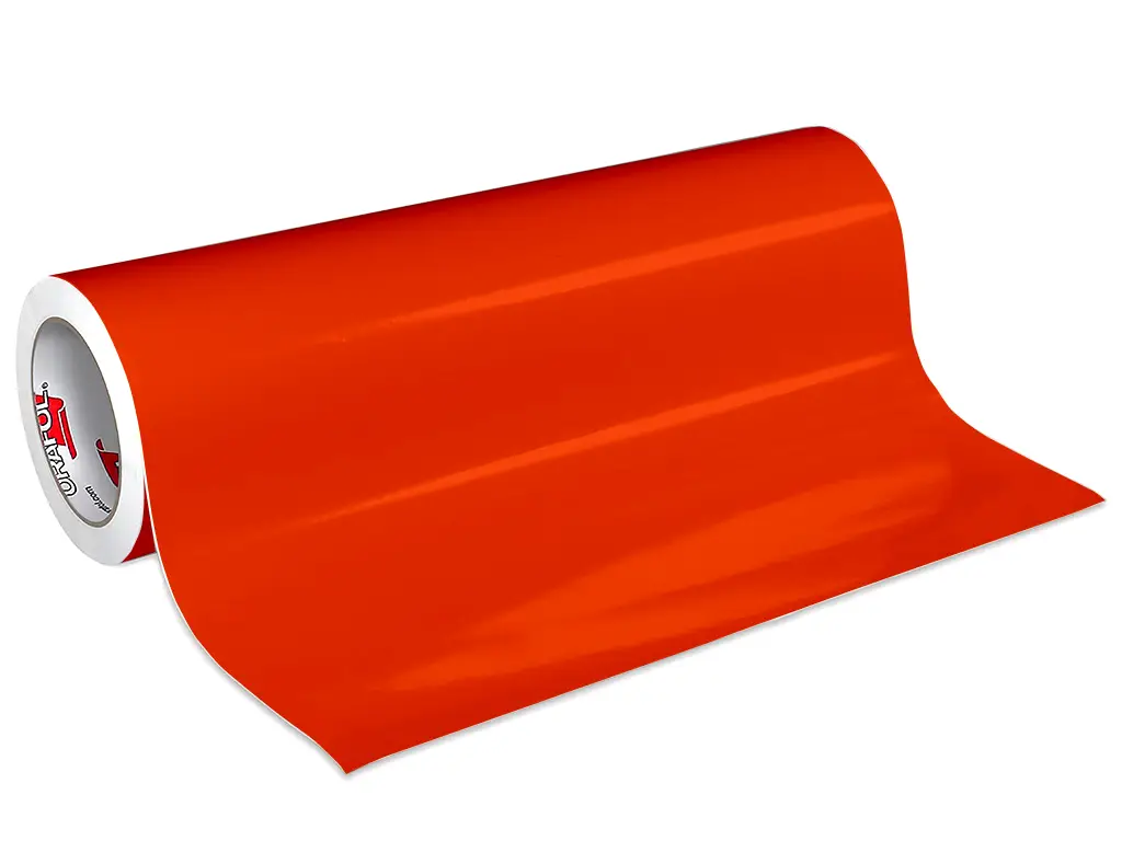 Autocolant portocaliu roșiatic lucios Oracal 641G Economy Cal, Orange Red 047, rolă 63 cm x 3 m, racletă de aplicare inclusă