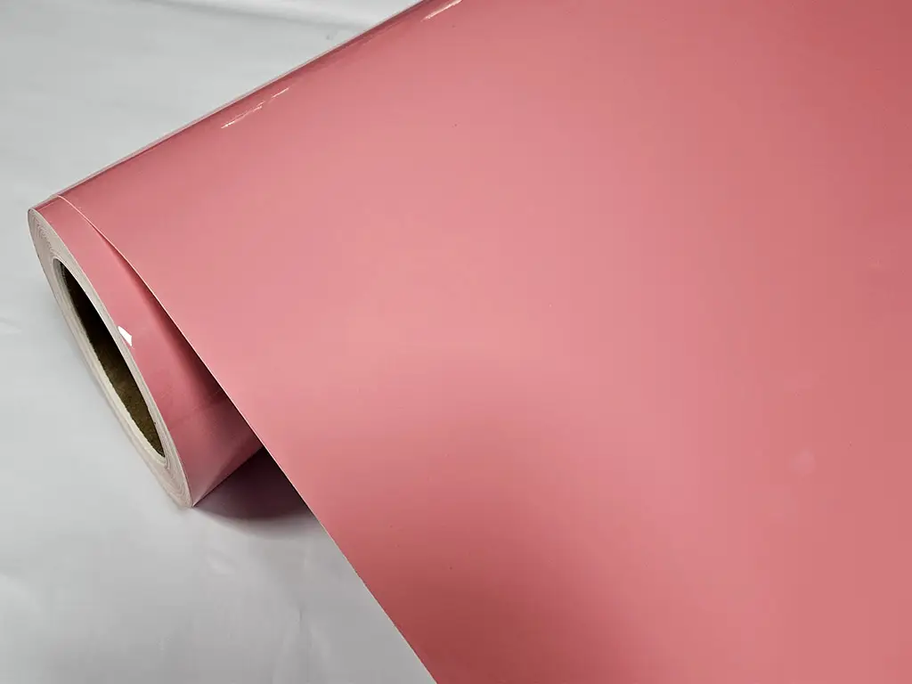 Autocolant roz lucios, Folina Crystal light powder, rolă de 50x152 cm