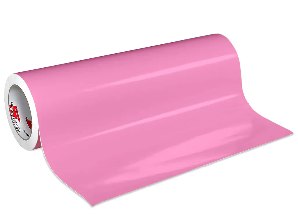 Autocolant roz lucios Oracal 641G Economy Cal, Soft Pink 045, rolă 63 cm x 3 m, racletă de aplicare inclusă