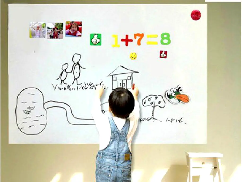 Autocolant whiteboard magnetic alb, Aslan, folie autocolantă pe care se scrie cu marker semipermanent, 100 cm lățime