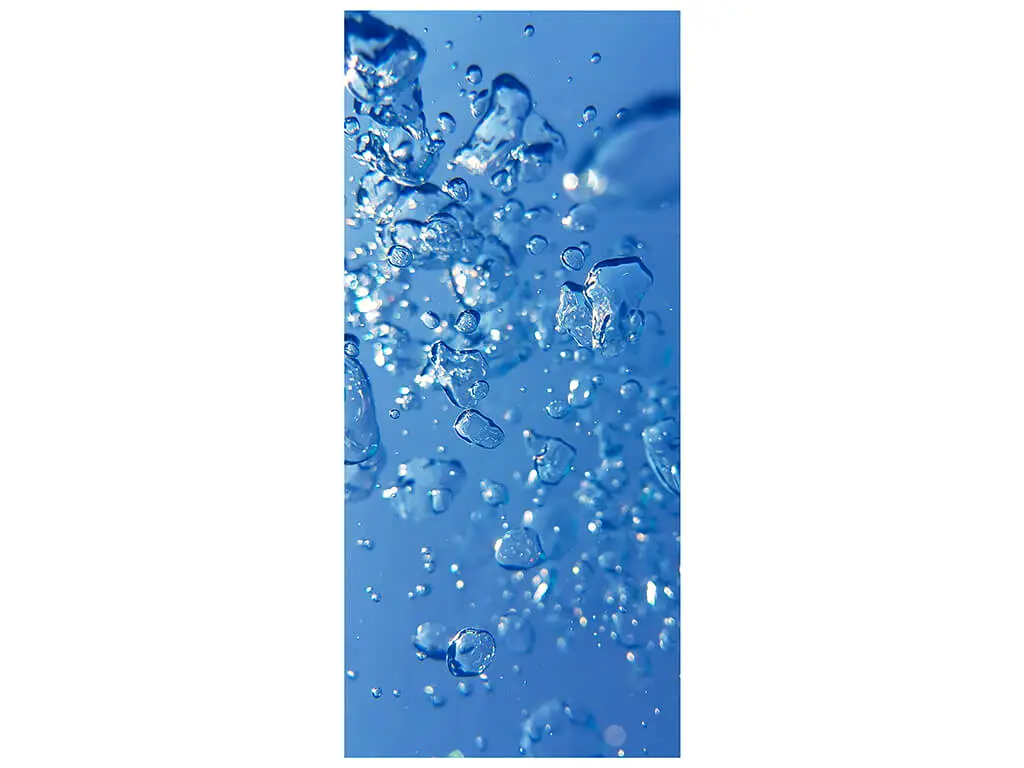 Autocolant uşă baie, Folina, culoare albastră, rolă de 92x205 cm
