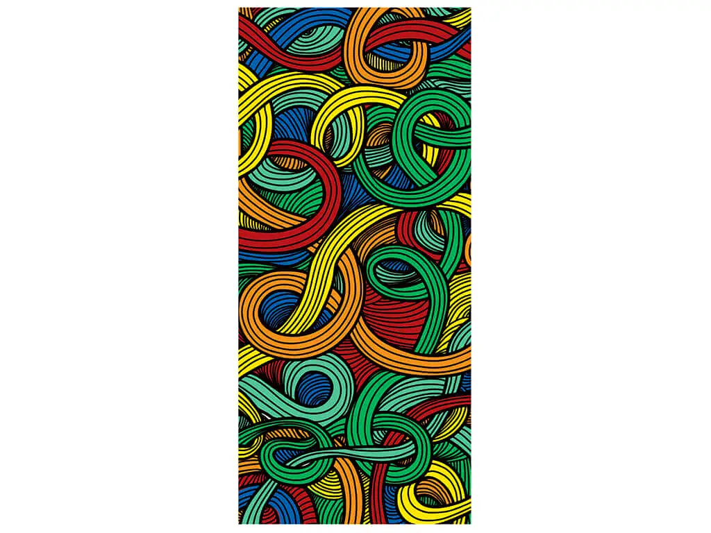 Autocolant uşă Swirls, Folina, model multicolor, dimensiune autocolant 92x205 cm