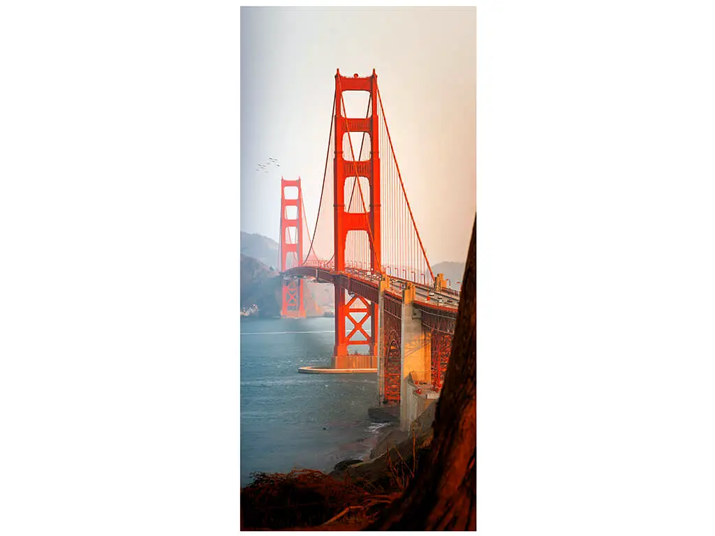 Autocolant uşă Golden Gate, Folina, model multicolor, dimensiune autocolant 92x205 cm