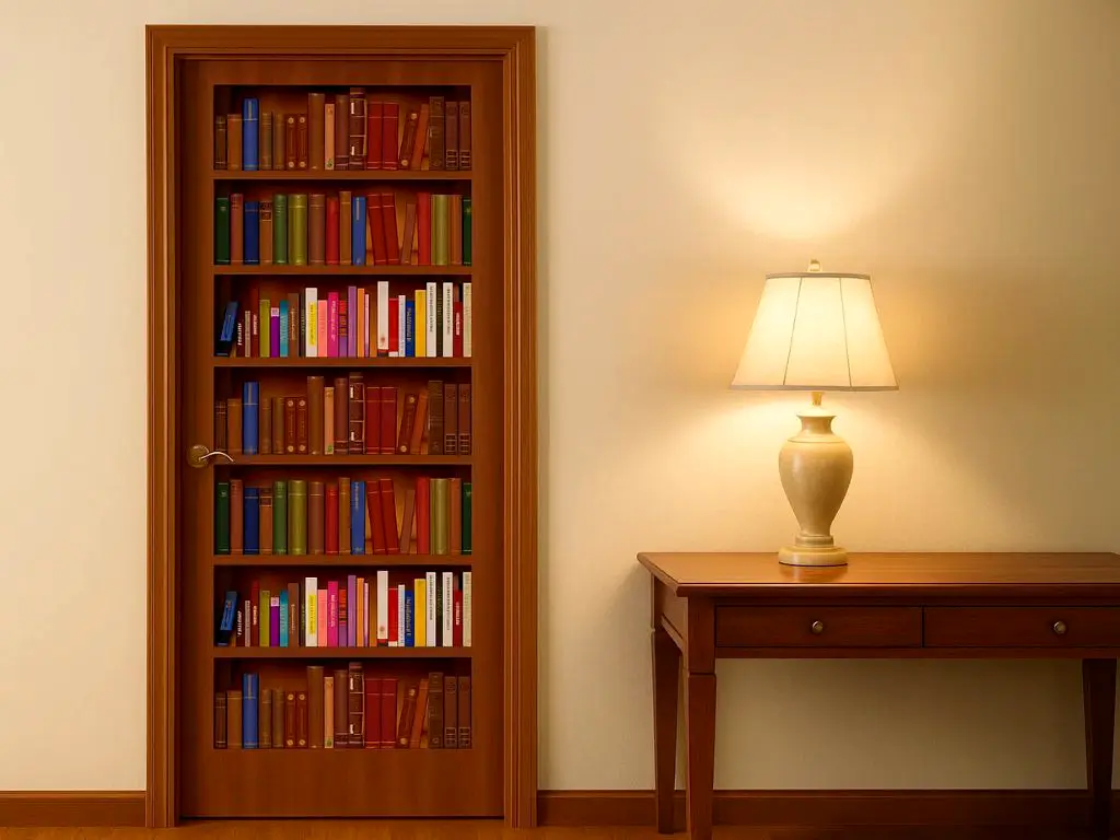 Autocolant uşă Bibliotecă, Folina, model multicolor, rola de 100x210 cm