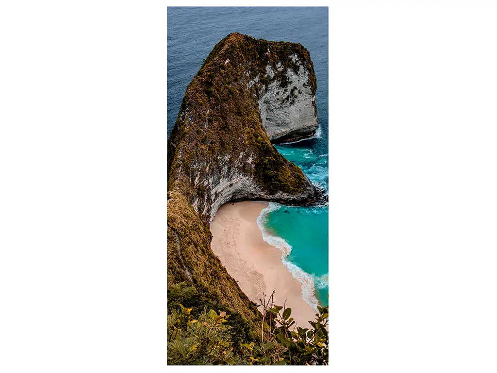 Autocolant uşă Ocean şi stâncă, Folina, model multicolor, dimensiune autocolant 92x205 cm