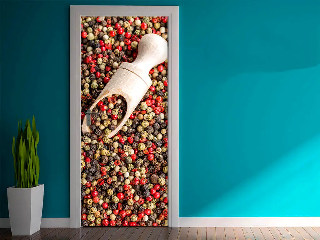 Autocolant uşă bucătărie, Folina, model condimente, rolă de 92x205 cm