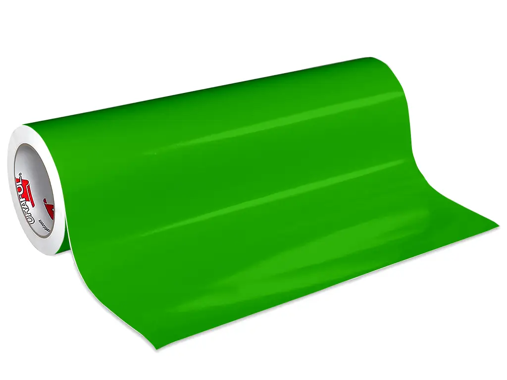 Autocolant verde lucios Oracal 641G Economy Cal, Yellow Green 064, rolă 63 cm x 3 m, racletă de aplicare inclusă