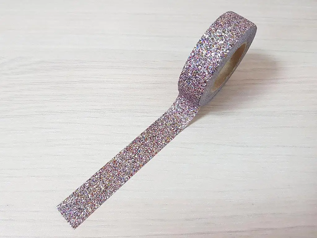 Bandă adezivă Washi Tape Glitter Sand, Folina, cu sclipici, 15mmx5m 