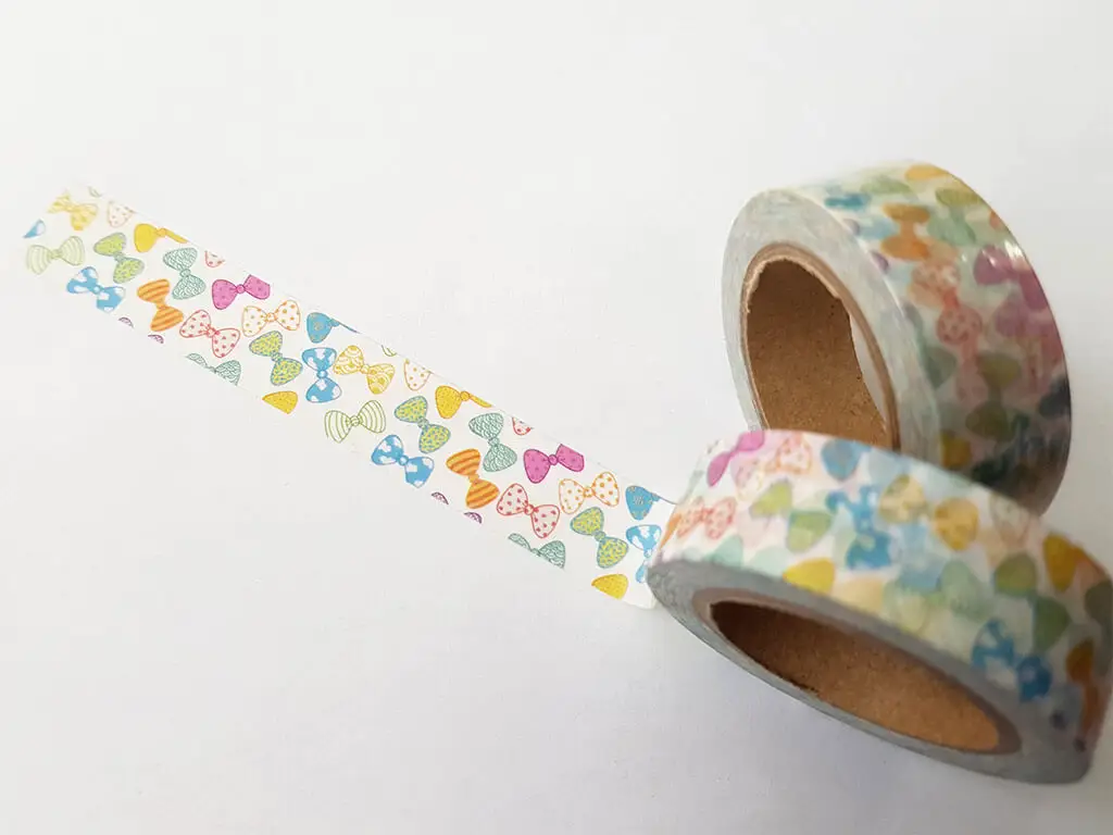 Bandă adezivă Washi Tape Papioane, Folina, model colorat, rolă bandă adezivă 15 mmx10 m