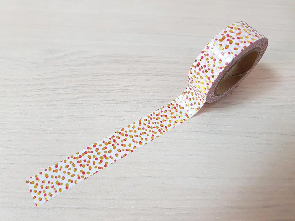 Set 3 role washi tape, bandă adeziva cu stropi coloraţi