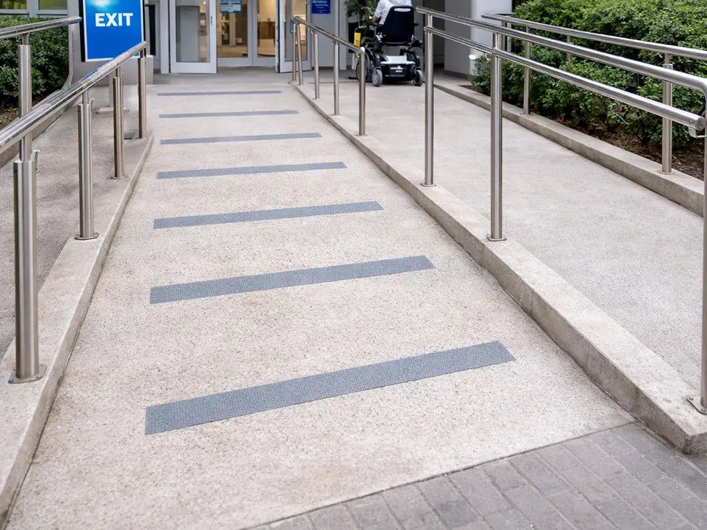Bandă antiderapantă gri, textură confortabilă 5 cm x 5 m