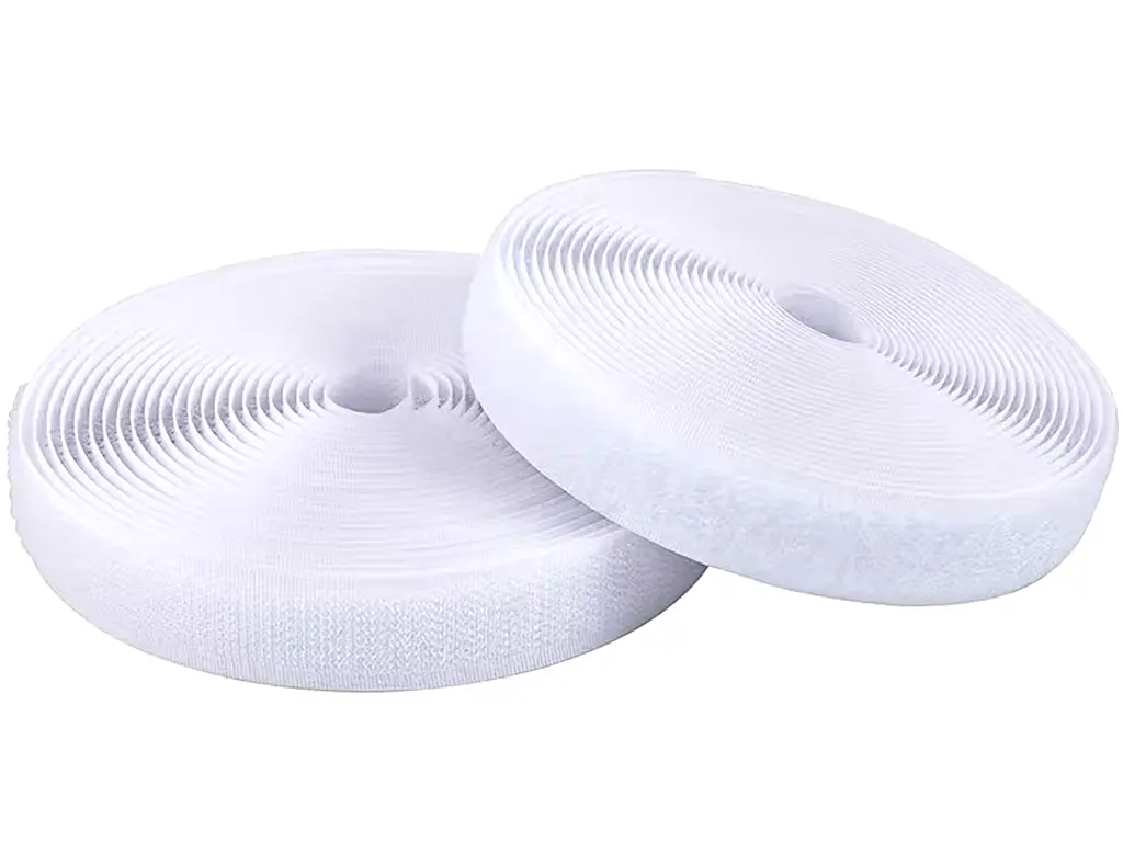 Set bandă Velcro fără adeziv, benzi Hook and Loop, set bandă cu scai și puf ideală pentru cusut, role cu lățimea de 2cm - culoare albă