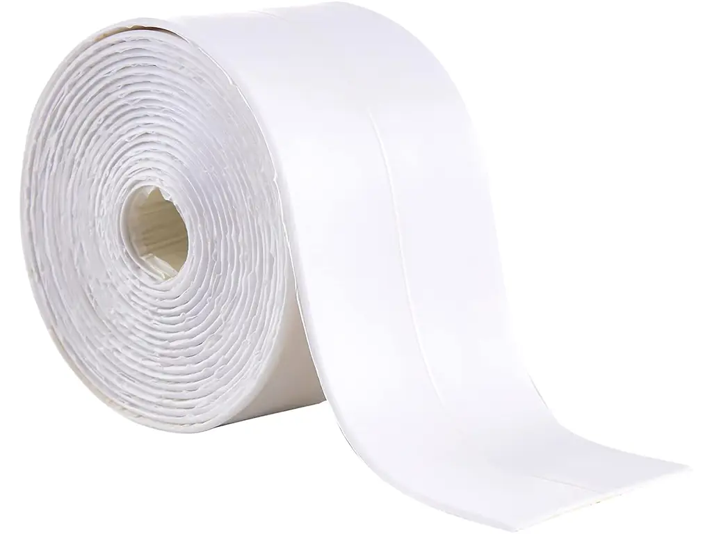 Bandă etanşare autoadezivă albă, Folina ETF12, rolă de 6 cm x 3,2 m, racletă de aplicare inclusă