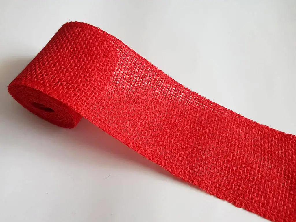 Bandă iută roşie - 6 cm