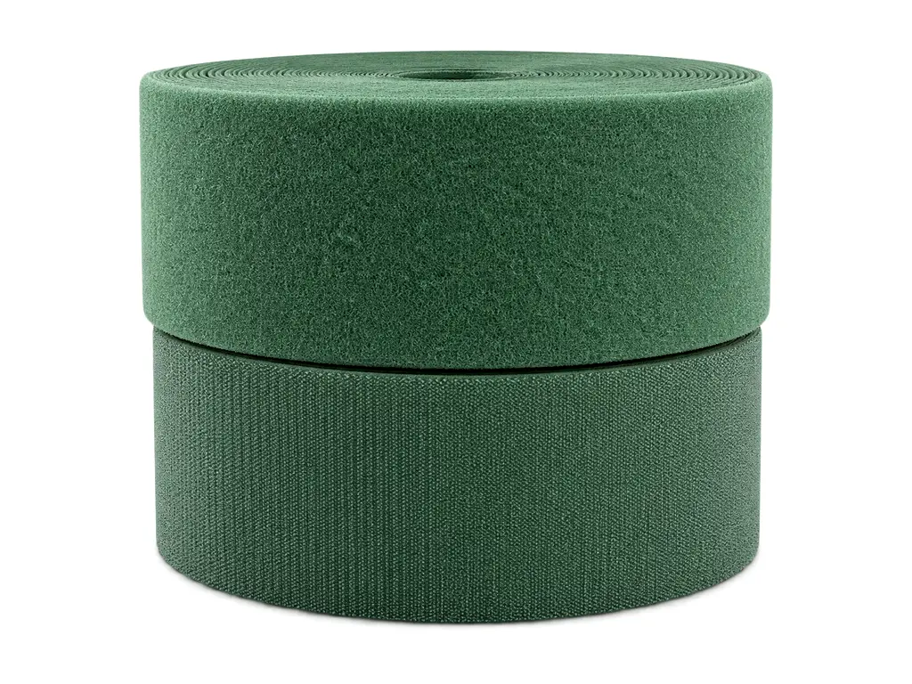 Set bandă arici, Velcro cu adeziv, benzi Hook and Loop, set bandă cu scai și puf ideală pentru cusut, role cu lățimea de 11cm - culoarea verde
