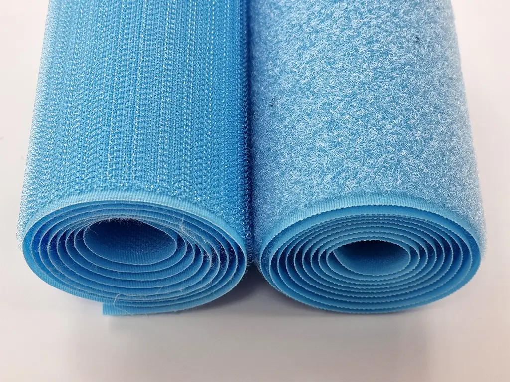 Set bandă arici, Velcro cu adeziv, benzi Hook and Loop, set bandă cu scai și puf ideală pentru cusut, role cu lățimea de 10cm - culoarea bleu