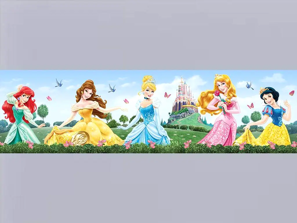 Bordură decorativă autoadezivă Prinţesele Disney
