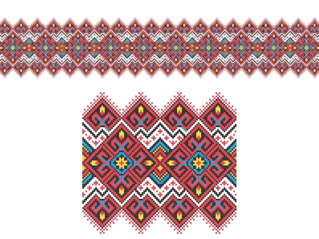 Set 5 Borduri decorative autoadezive, Folina 24, cu motive tradiţionale româneşti, multicolore. 10x100 cm