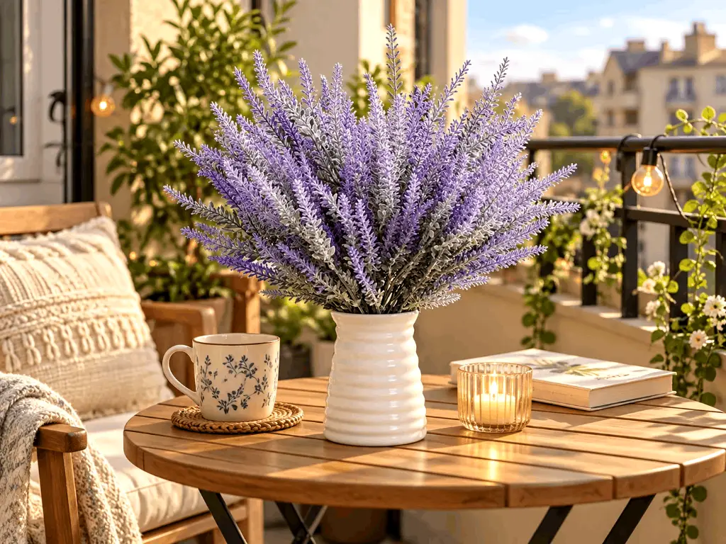 Buchet lavandă din flori artificiale, 38 cm înălţime - 5 fire