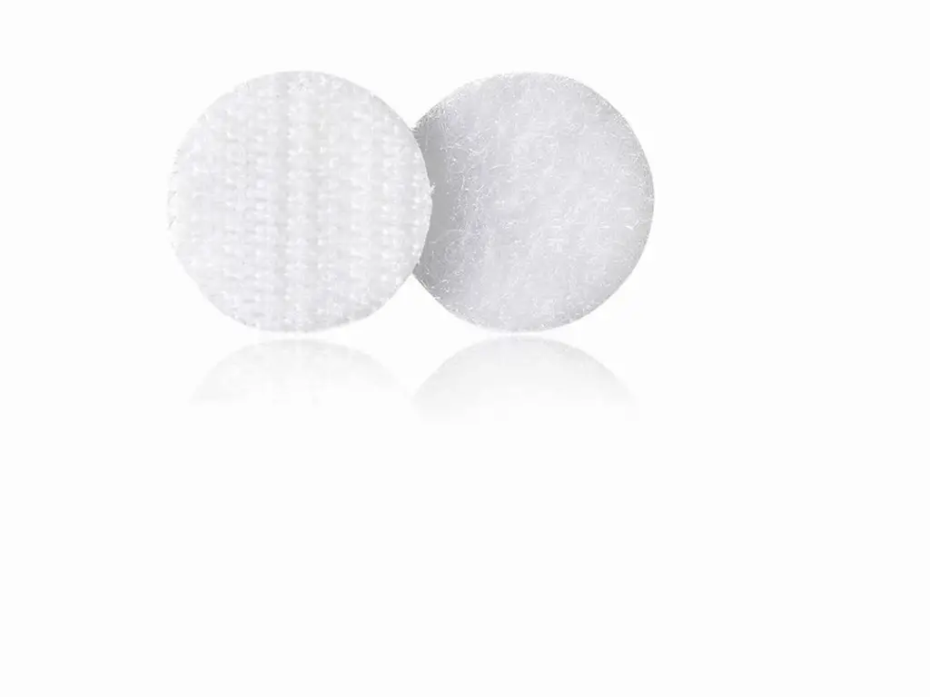 Buline albe din material tip Velcro (arici) cu bandă autoadezivă – diametru personalizabil- set de 30 de seturi