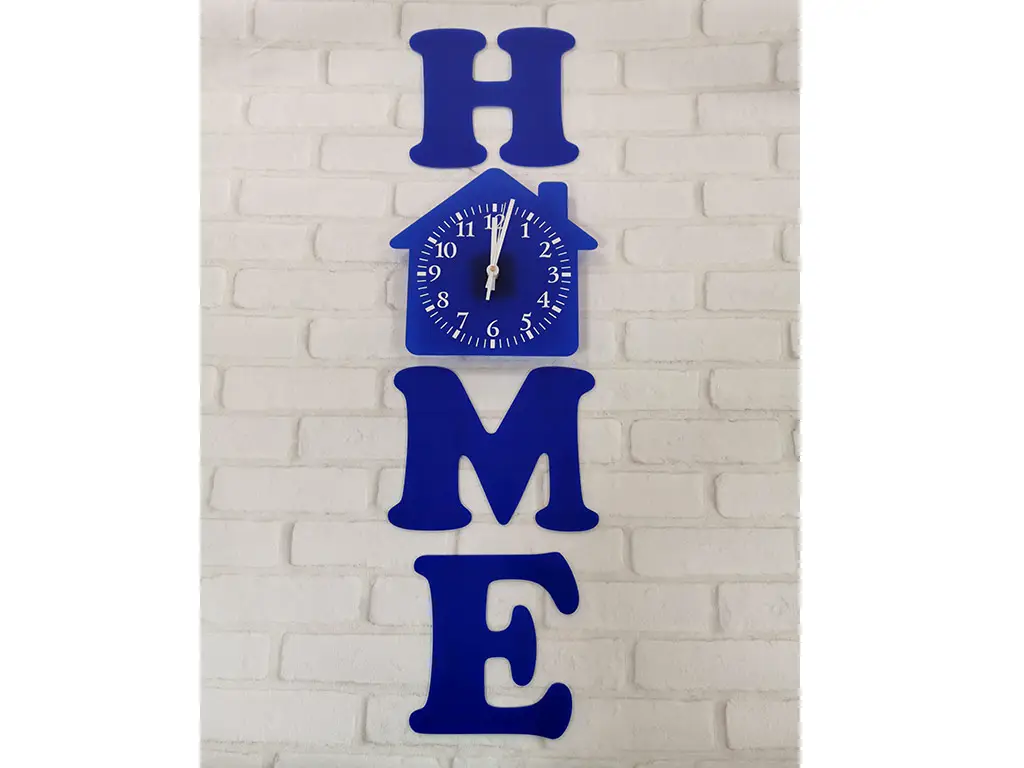 Ceas de perete Home, Folina, culoare albastru, dimensiune ceas 25 cm