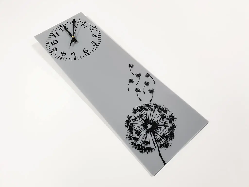 Ceas de perete, Folina, model Păpădie, gri, 60x20 cm