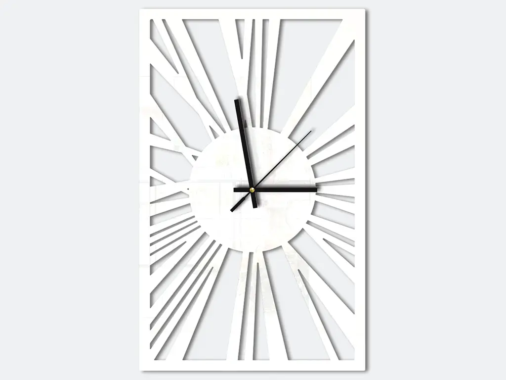 Ceas decorativ Patrick, Folina, culoare albă, dimensiune ceas 40x25 cm