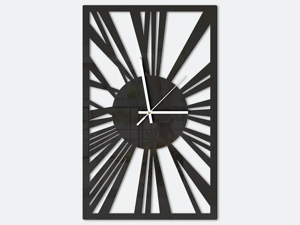 Ceas decorativ Patrick, Folina, culoare neagră, dimensiune ceas 40x25 cm