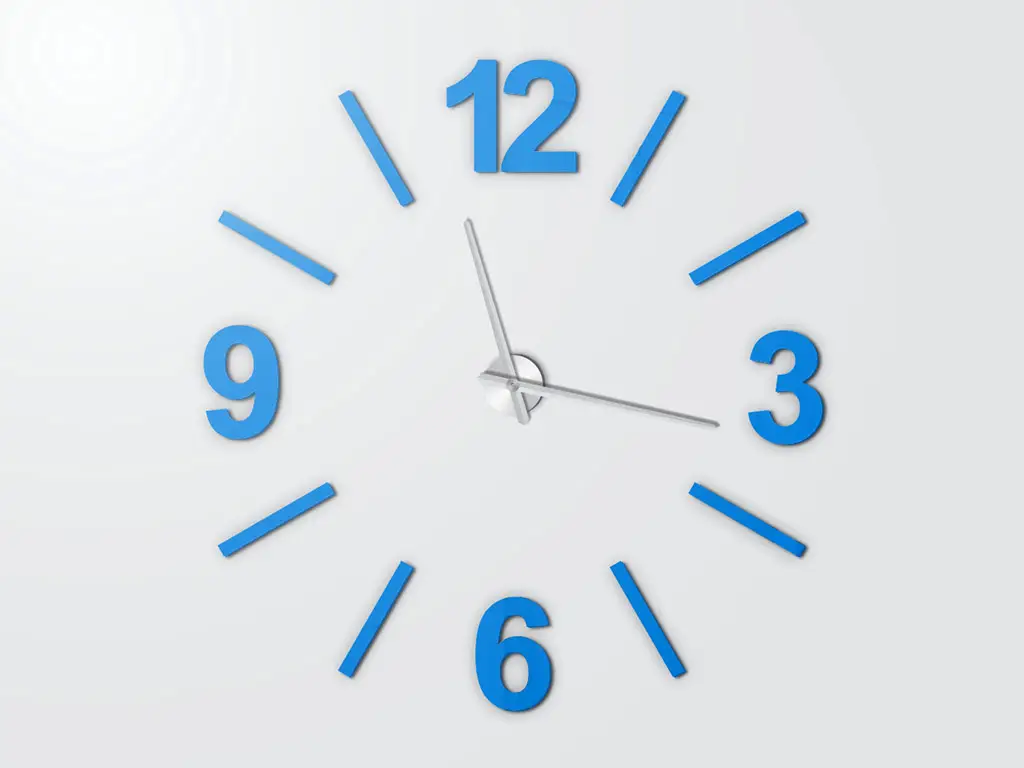 Ceas perete Orlando, Folina, decorațiune de culoare bleu, ceas de mari dimensiuni