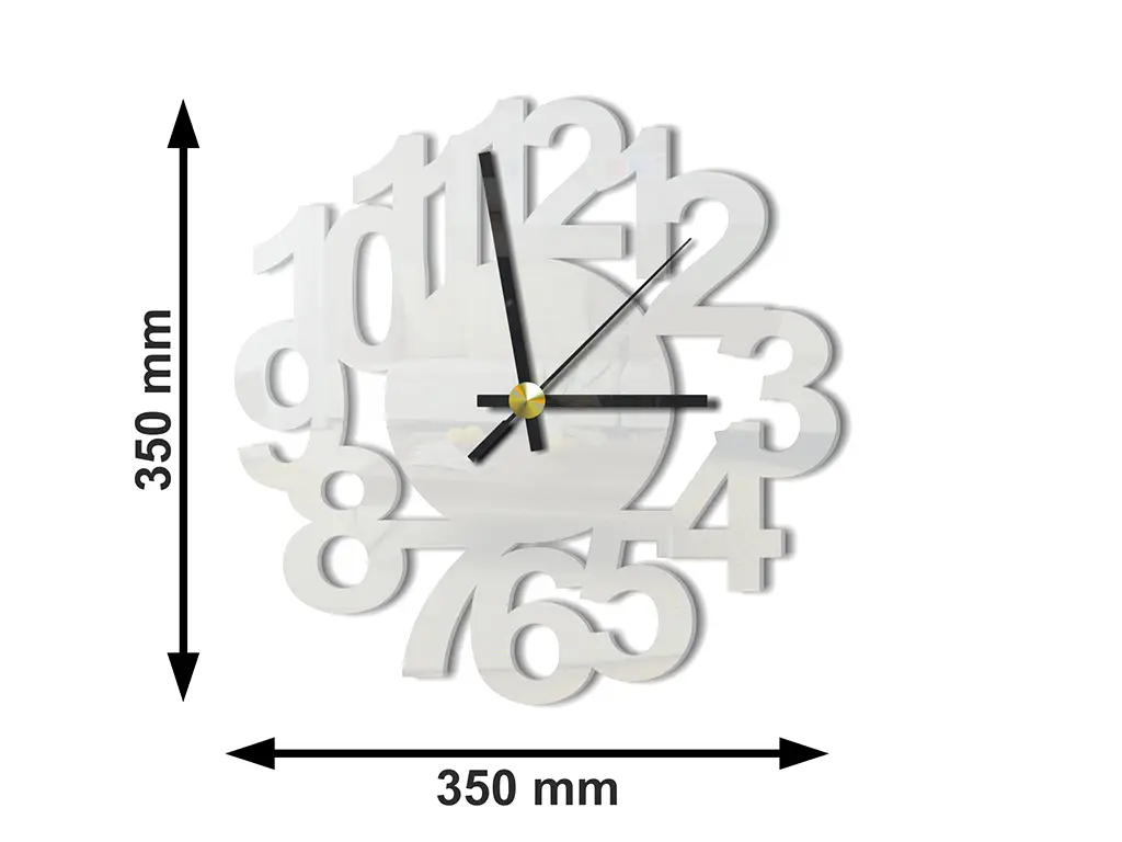 Ceas de perete Office, Folina, din plexiglass alb lucios