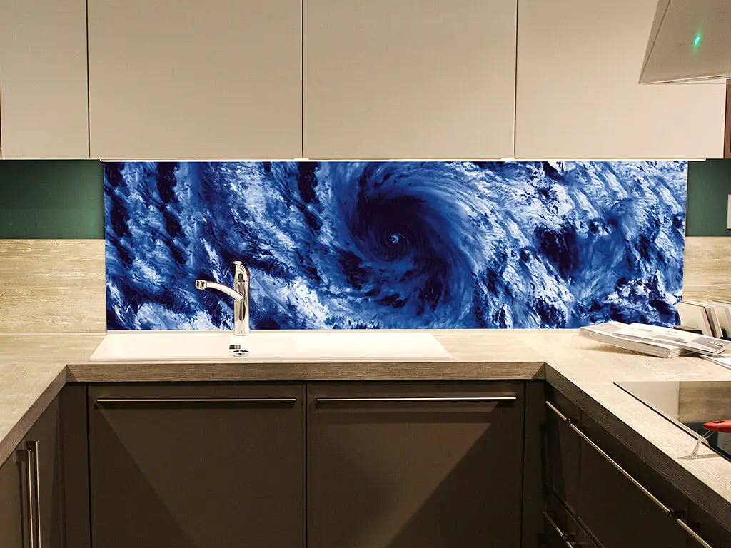 Autocolant perete Ciclon, imprimeu albastru, 200x80cm