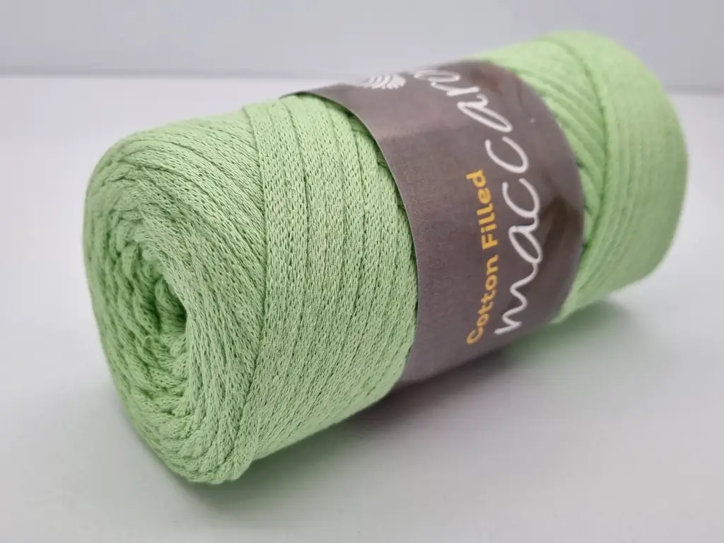 Snur din bumbac, Maccaroni Cotton Cord vernil, 3 mm grosime