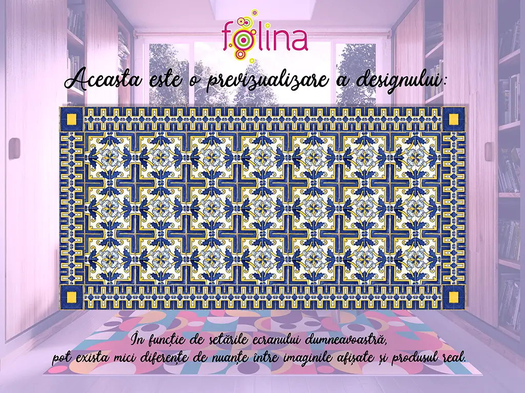 Covor antiderapant pentru bucătărie, din pvc, model Larisa, linoleum antiderapant la rolă de 80x158 cm