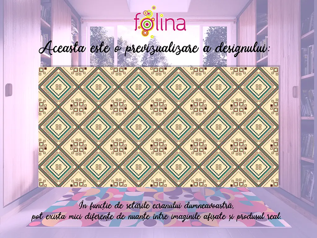 Covor antiderapant pentru bucătărie, din pvc, model Luxor, linoleum antiderapant la rolă de 80x158 cm