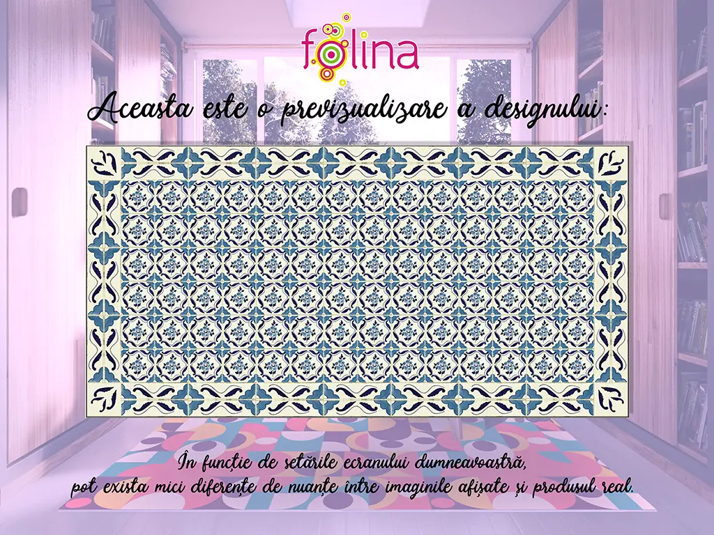 Covor antiderapant pentru bucătărie, din pvc, model Serres, linoleum antiderapant la rolă de 80x158 cm