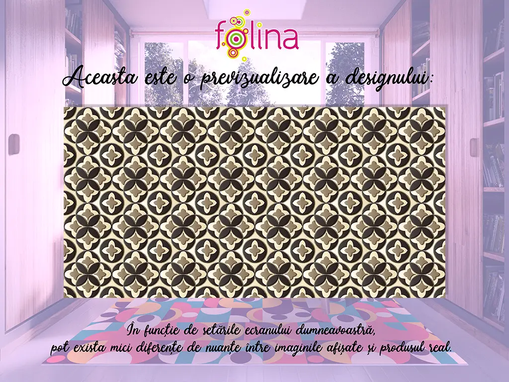 Covor antiderapant pentru bucătărie, din pvc, model Veria, linoleum antiderapant la rolă de 80x158 cm 