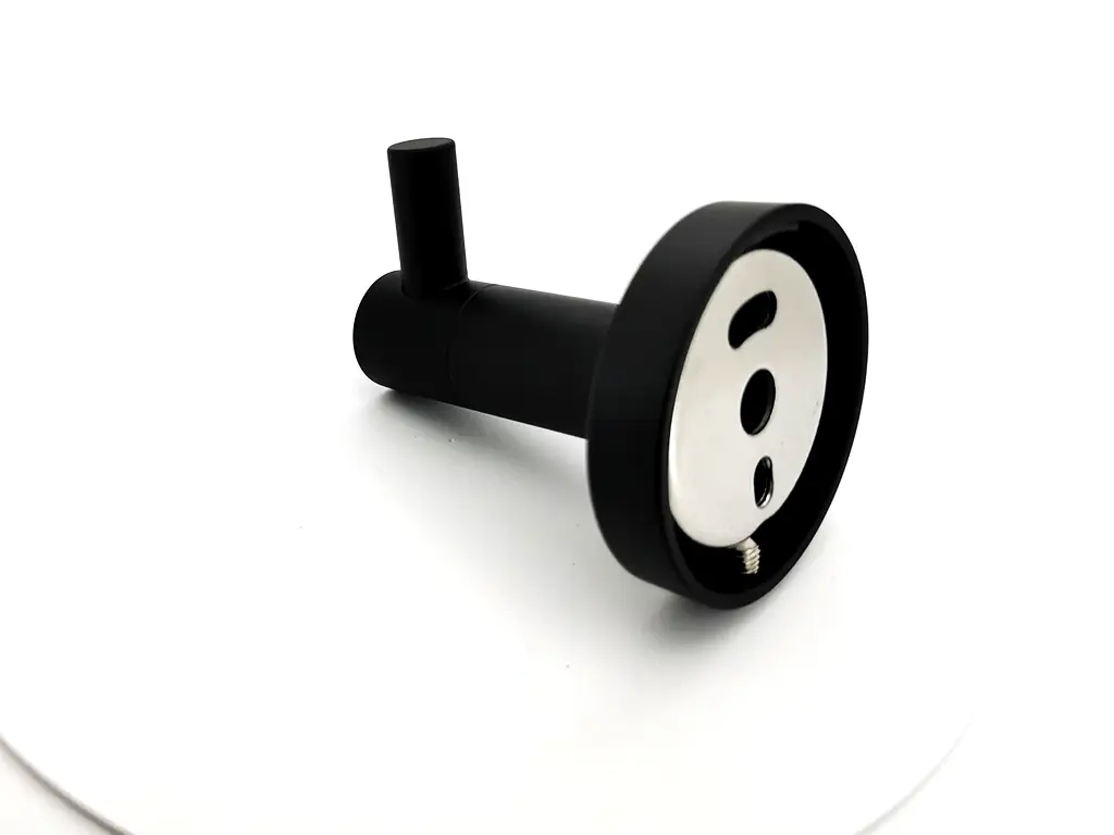 Cuier rotund, negru, suport de perete pentru halate sau prosoape, model 751541