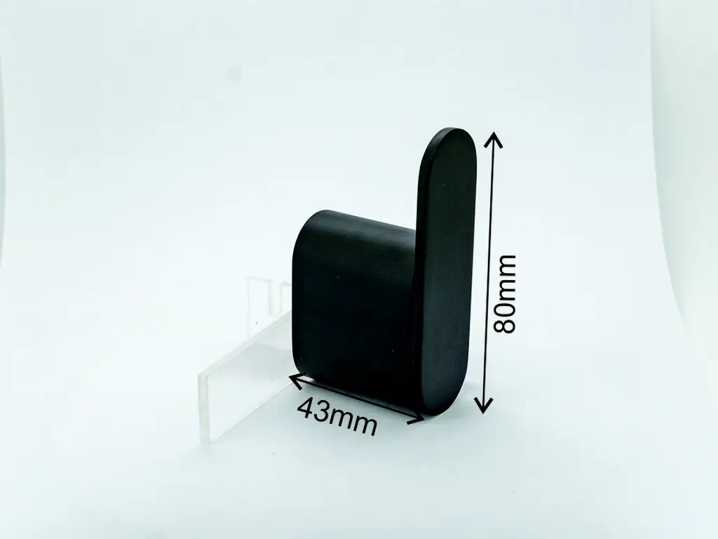 Cuier oval, negru, suport de perete pentru halate sau prosoape, model X20754H