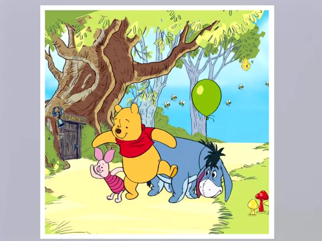 Tablou Winnie the Pooh House, AGDesign, decorațiune pentru copii, tablou multicolor
