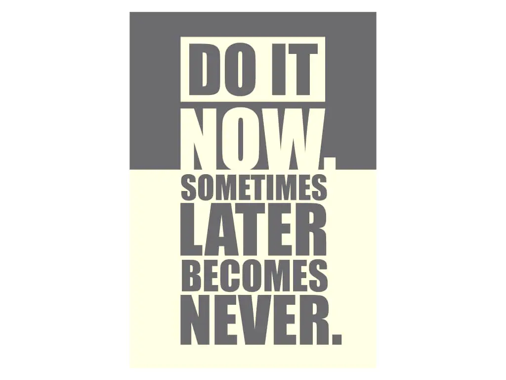 Tablou mesaj motivaţional Do it now, Folina, decorațiune cu text, dimensiune tablou 23x34 cm