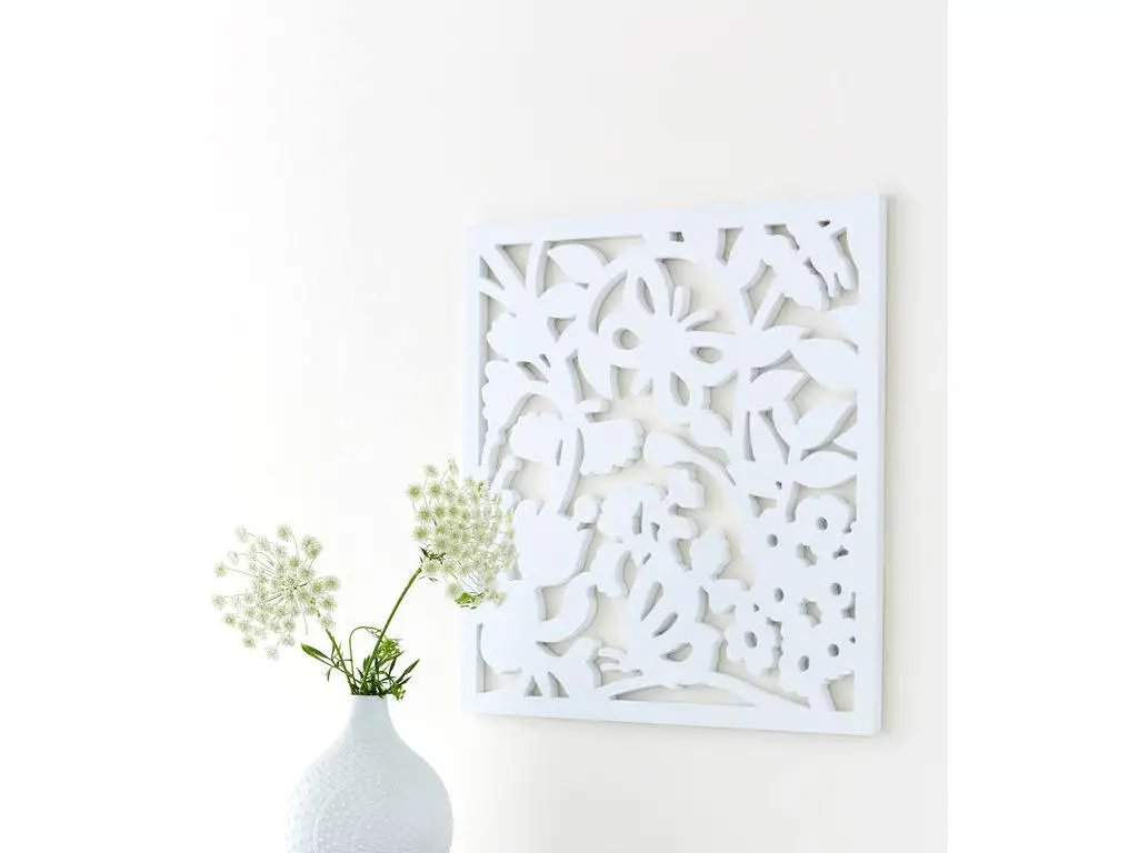 Decorațiune perete Frame, d-c-fix, floral, alb, 30 x 30 cm