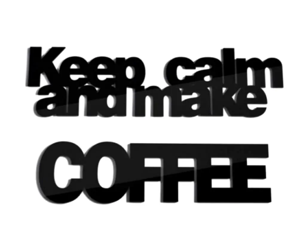 Decorațiune perete Keep calm and make coffee, Folina, plexiglass, negru